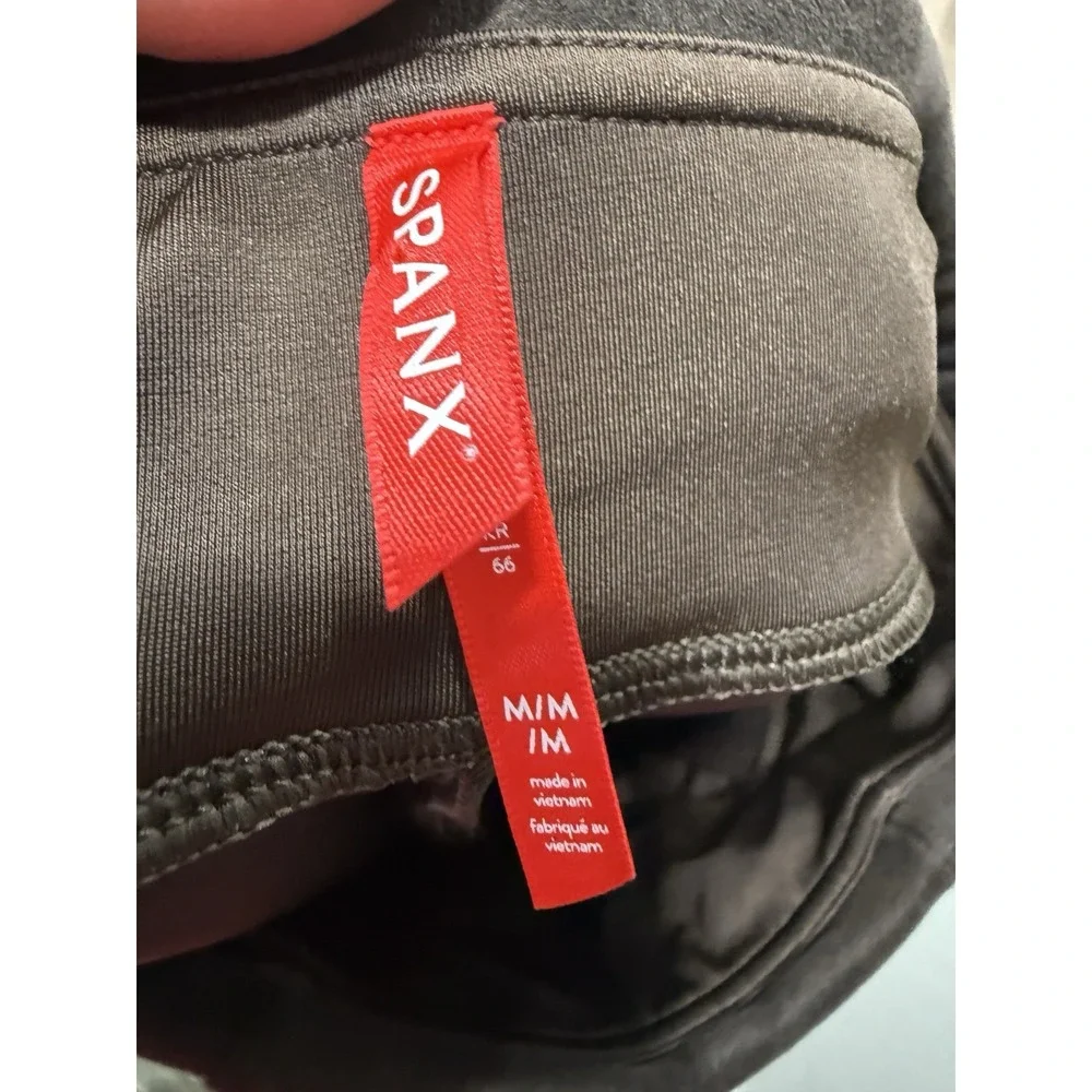 SPANX Faux Suede Leggings shapewear chocolate brown‎ pull on Medium